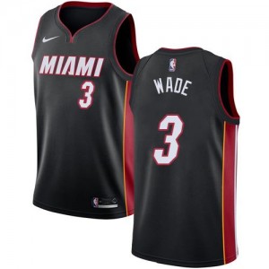 Maillot Dwyane Wade Heat Homme Icon Edition Nike Noir No.3