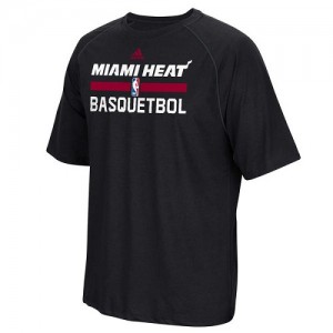 Tee-Shirt De Basket Miami Heat Adidas Noches Ene-Be-A Practicewear Performance Noir Homme