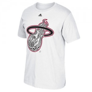 Adidas NBA T-Shirt De Basket Miami Heat Noches Enebea Mask Homme Blanc