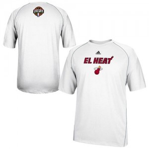 T-Shirts Basket Miami Heat Blanc 2014 Noches Enebea ClimaLITE Performance Homme Adidas