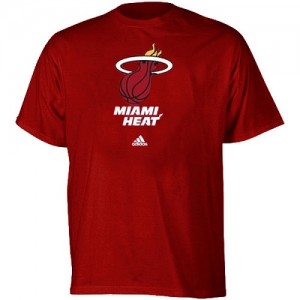 Adidas Tee-Shirt De Basket Miami Heat Homme Full Primary Logo Rouge 