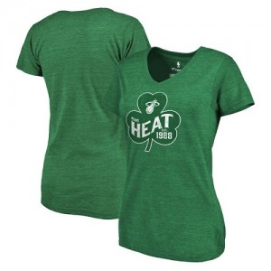  NBA Tee-Shirt Miami Heat vert Fanatics Branded St. Patrick's Day Paddy's Pride Tri-Blend Femme