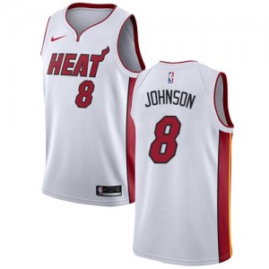 Nike Maillots Basket Tyler Johnson Miami Heat Homme No.8 Association Edition Blanc