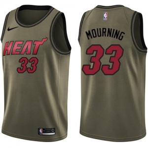 Maillot Basket Alonzo Mourning Miami Heat vert Nike Salute to Service Homme #33