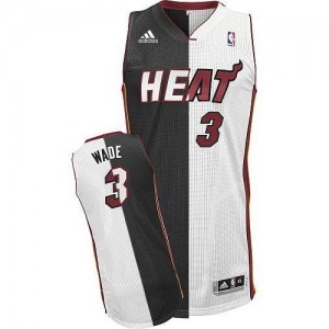 Adidas NBA Maillot De Basket Wade Heat #3 Homme Split Fashion Noir / Blanc