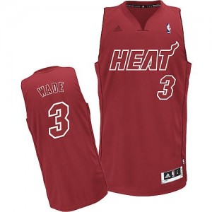 Adidas Maillot Wade Miami Heat #3 Big Color Fashion Rouge Homme