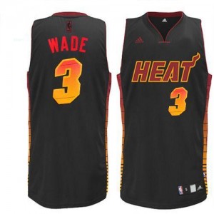 Adidas Maillots De Basket Wade Miami Heat Noir #3 Homme Vibe