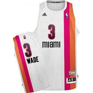 Maillots De Basket Wade Miami Heat Blanc Adidas ABA Hardwood Classic No.3 Homme