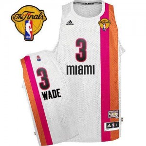 Adidas Maillot De Basket Wade Miami Heat Homme No.3 Blanc Finals ABA Hardwood Classic