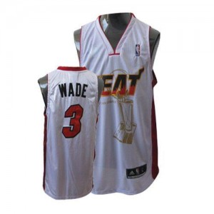 Maillot De Basket Dwyane Wade Miami Heat Homme #3 Adidas Championship Blanc