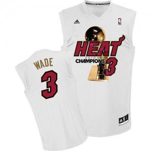Adidas NBA Maillot Wade Heat Homme Finals Champions Blanc #3