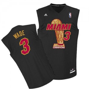 Adidas NBA Maillots Wade Miami Heat Homme Finals Champions Noir #3