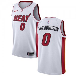 Nike NBA Maillots De Basket Josh Richardson Miami Heat #0 Homme Blanc Association Edition