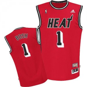 Adidas NBA Maillots De Basket Chris Bosh Miami Heat No.1 Homme Hardwood Classic Nights Rouge