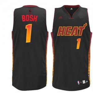 Adidas NBA Maillots Basket Bosh Miami Heat No.1 Noir Homme Vibe