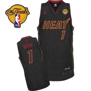 Maillots De Basket Chris Bosh Heat Homme Finals Carbon Fiber Fashion Noir Adidas #1