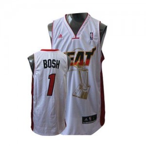 Maillot Basket Chris Bosh Heat Blanc Championship #1 Homme Adidas