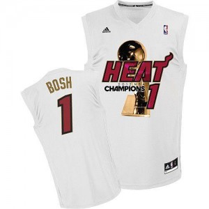 Adidas NBA Maillots Bosh Heat #1 Finals Champions Blanc Homme