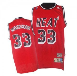 Adidas NBA Maillot Mourning Miami Heat Rouge No.33 Throwback Homme