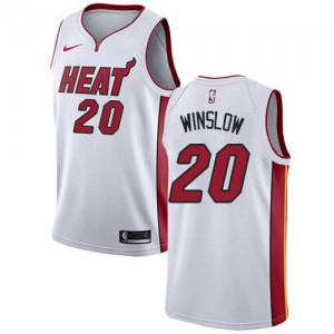 Maillots Basket Winslow Heat Nike Blanc Homme No.20 Association Edition
