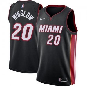 Nike NBA Maillot De Justise Winslow Miami Heat Noir Homme Icon Edition No.20
