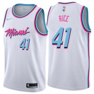 Maillot Glen Rice Miami Heat Homme City Edition #41 Nike Blanc
