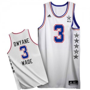 Maillots Basket Dwyane Wade Miami Heat Blanc #3 Adidas Homme 2015 All Star
