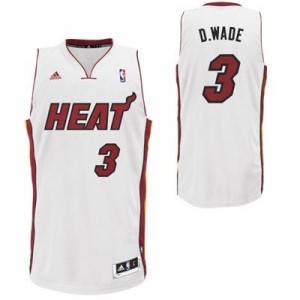 Adidas Maillot Dwyane Wade Miami Heat Blanc Nickname D.WADE #3 Homme