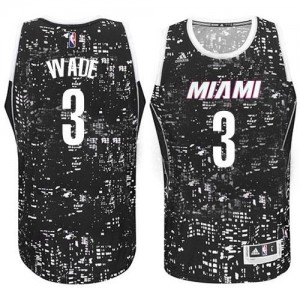 Adidas NBA Maillot Basket Dwyane Wade Heat Noir No.3 City Light Homme