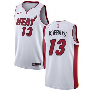 Nike Maillots Basket Adebayo Miami Heat Homme Association Edition #13 Blanc