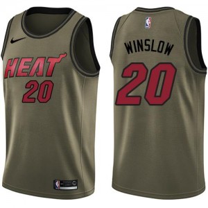 Maillot Basket Justise Winslow Miami Heat vert #20 Nike Enfant Salute to Service
