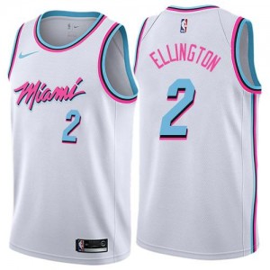 Nike Maillots Basket Wayne Ellington Miami Heat City Edition No.2 Blanc Enfant