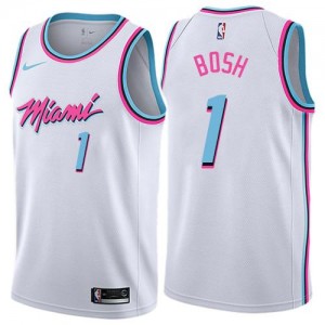 Maillots De Basket Bosh Miami Heat City Edition Homme #1 Blanc Nike