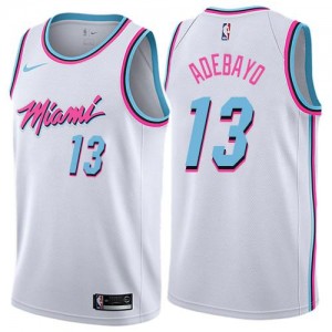 Maillots Basket Edrice Adebayo Miami Heat Nike Blanc City Edition No.13 Enfant