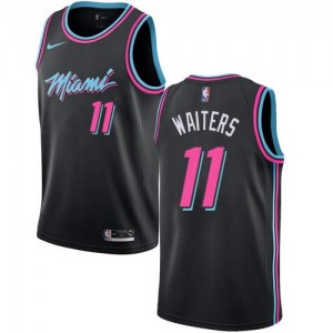 Nike Maillots Basket Waiters Miami Heat #11 City Edition Homme Noir