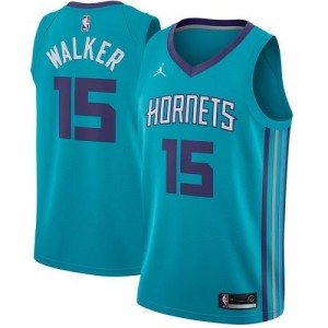 Jordan Brand Maillot De Kemba Walker Hornets Homme Turquoise #15 Icon Edition