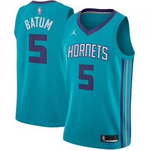 Jordan Brand Maillot Basket Nicolas Batum Hornets Icon Edition Turquoise Homme No.5