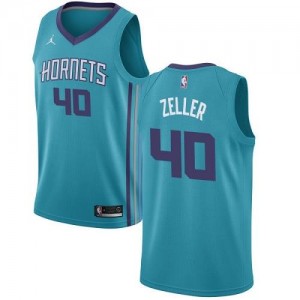 Maillot Basket Cody Zeller Hornets #40 Turquoise Homme Icon Edition Jordan Brand