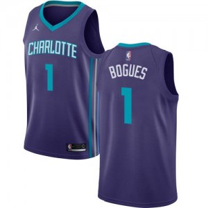 Jordan Brand NBA Maillots Basket Bogues Charlotte Hornets No.1 Violet Homme Statement Edition