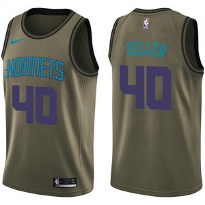 Nike NBA Maillot De Zeller Charlotte Hornets vert Homme #40 Salute to Service