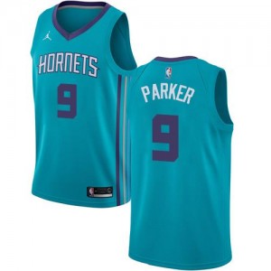 Maillots Basket Tony Parker Charlotte Hornets No.9 Turquoise Homme Icon Edition Jordan Brand