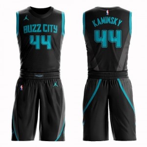 Jordan Brand NBA Maillots Kaminsky Charlotte Hornets Suit City Edition #44 Homme Noir