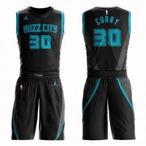 Jordan Brand Maillot De Basket Curry Hornets Noir Enfant No.30 Suit City Edition