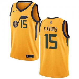 Maillots Basket Derrick Favors Jazz No.15 Statement Edition Nike Homme or