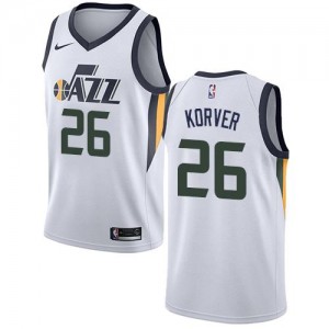 Maillots Korver Utah Jazz #26 Blanc Homme Association Edition Nike