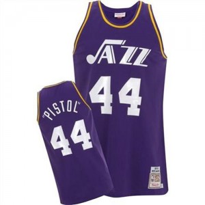 Maillots Maravich Utah Jazz No.44 Violet Adidas Pistol Homme