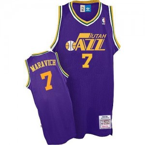 Adidas Maillot Basket Maravich Jazz Violet Homme No.7 Throwback