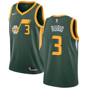 Nike NBA Maillots De Ricky Rubio Jazz Homme vert No.3 Earned Edition