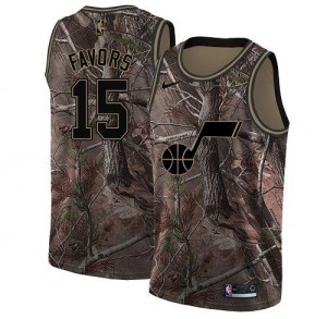 Maillot Basket Derrick Favors Utah Jazz Camouflage #15 Nike Homme Realtree Collection
