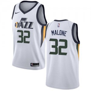 Nike Maillots De Basket Karl Malone Utah Jazz No.32 Association Edition Blanc Enfant